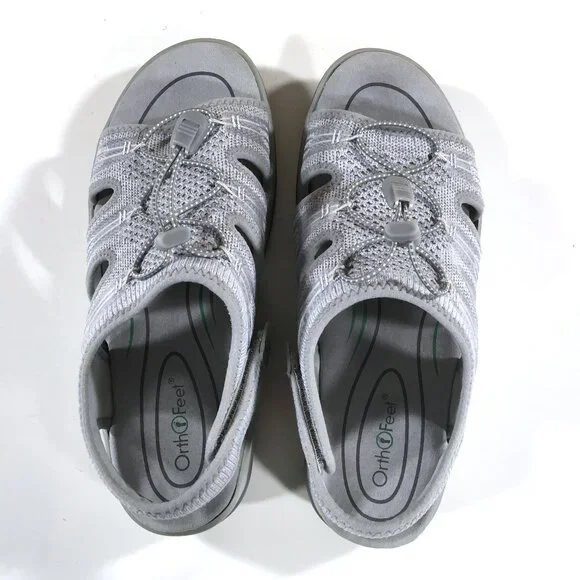 Orthofeet Maui Fisherman Sandals Womens Size 9.5 D Wide Gray 802 - Picture 4 of 9